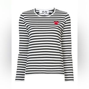 Comme des Garçons Play Striped Long-Sleeved T-Shirt Black And White Sz Xs.